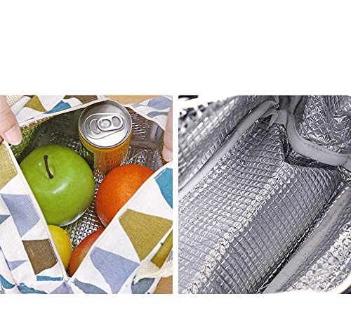 Sanyyanlsy Lunch Bag for Women Men Kids, Leakproof Thermal Reusable Lunch Box, Lunch Cooler Tote for Office Work Insulated Canvas Box Tote Bag Food Lunch Bags,A