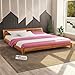 Eagle Furniture Solid Sheesham Wood Low Height King Size Bed Without Storage | Wooden Double Bed | Low Floor/Lying/Rise/Level/Profile Cot Bed for Bedroom Furniture | Rosewood