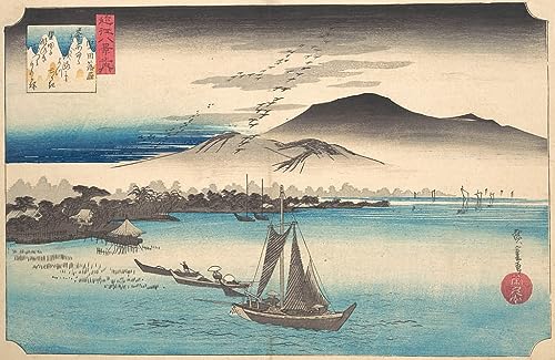 Impression sur toile Hiroshige Le retour des oies à Katada, affiche moderne 60x90