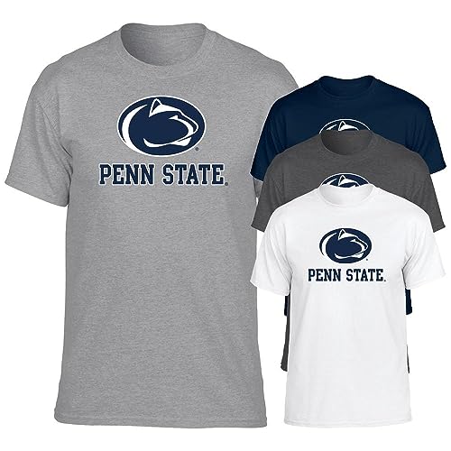 Penn State Officially Licensed Adult Logo Block Short Sleeve T-Shirt Large Dark Heather Grey