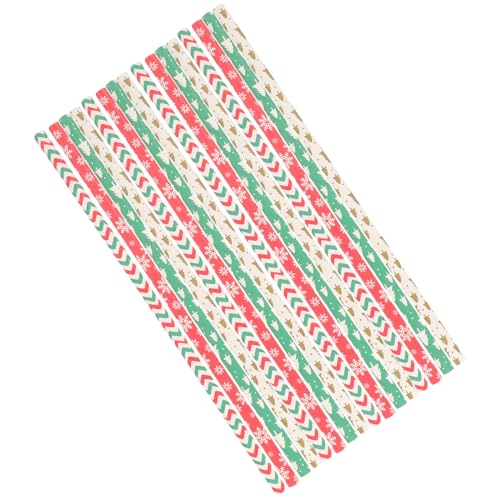 200 pitillos biodegradables de papel para Navidad miniatura 1