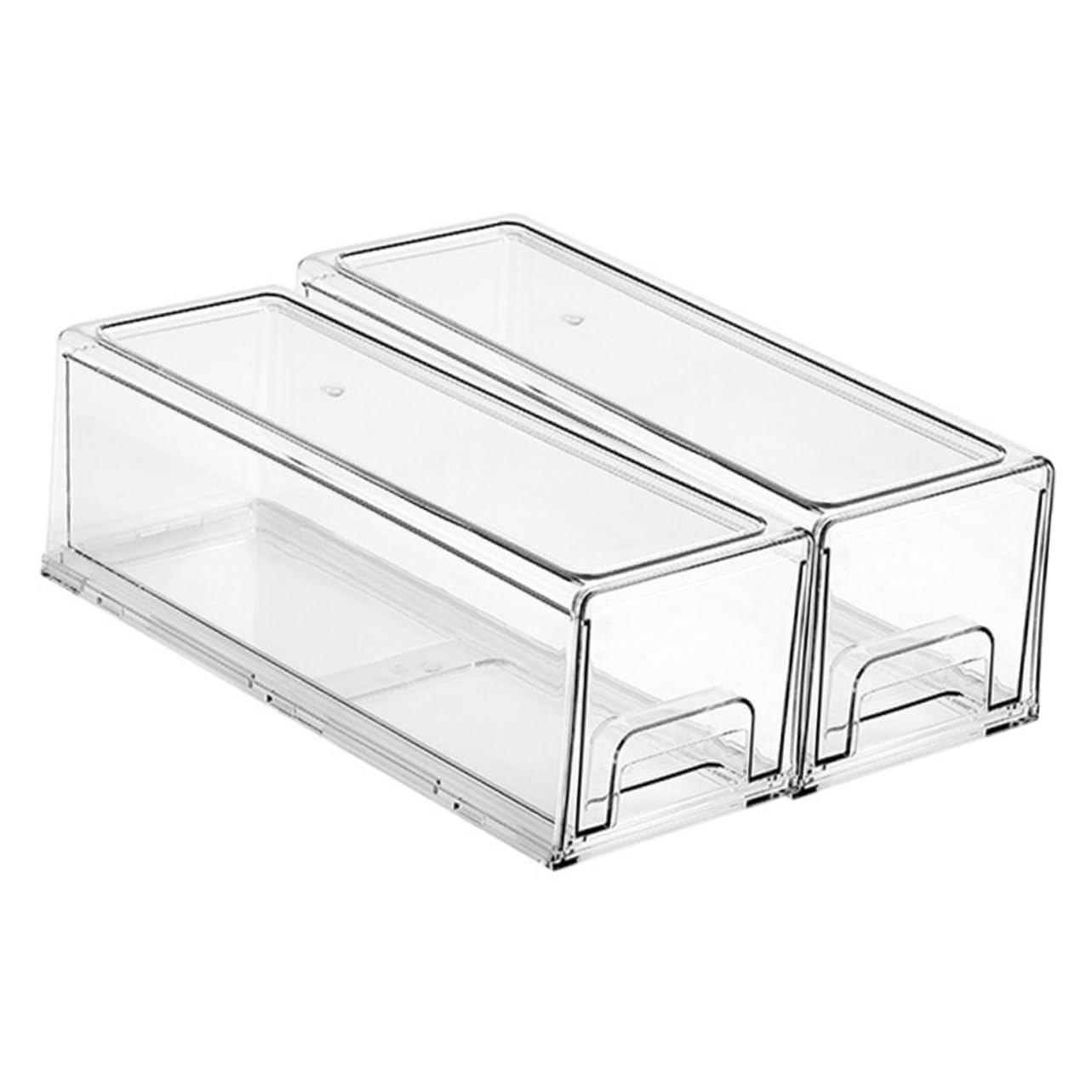 WOONEKY 2 Stück Acryl Kosmetikaufbewahrungsboxen für Schubladen Make Up Organizer für Schminke Leicht und Multifunktional für Schlafzimmer und Arbeitszimmer