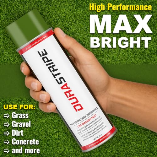 Image of Athletic Field Marking Paint - Case of 12 T-Tip Spray Cans, 18 oz Each - Bright, Durable Field Striping Paint. Several colors to choose from. (Turf Green)