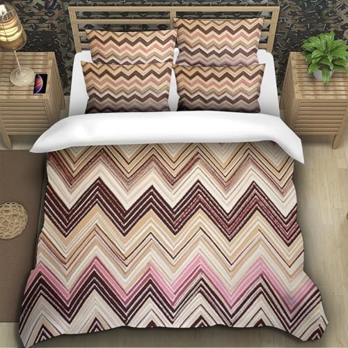 Parure de lit 3D géométrique en microfibre durable pour lit double