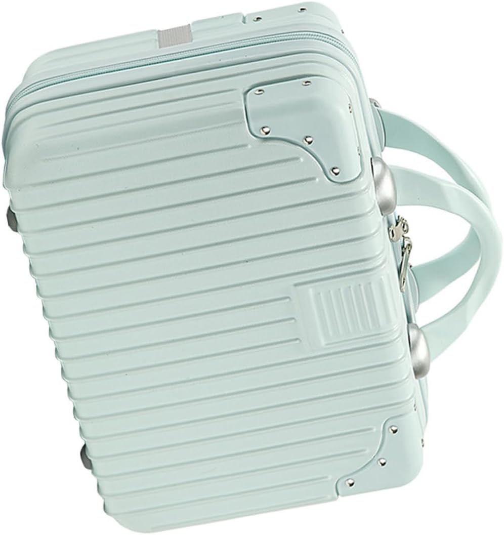Gadpiparty Cosmetic Suitcase Makeup Case for Travel Vintage Mint Green Storage Box Capacity for Organizing for Women Special Occasions