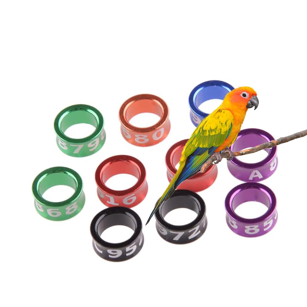 Anillos Multicolores for Patas de Paloma: Bandas de identificación de Aluminio y plástico en Colores aleatorios, Anillos Seguros for Palomas y Aves de Corral.(Mixed Colors7.0mm,50pc)