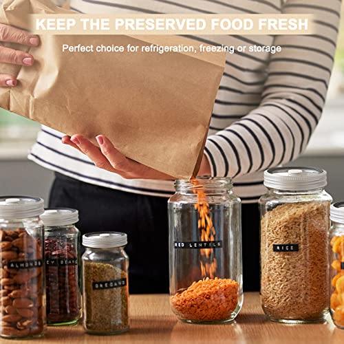 Finway Mason Jar Lids Vacuum Sealer Set,8 Pcs Stainless Steel Lid Split-Type With Vacuum Valve,With A Manual Portable Vacuum Hand Pump For Wide-Mouth Mason-Type Jars For Food Storage 3.4In/86Mm #TOP1