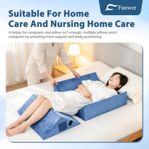 Image of Fanwer Positioning Wedge Pillow for Side Sleeping (3 in 1),23.6 inch,Light Blue