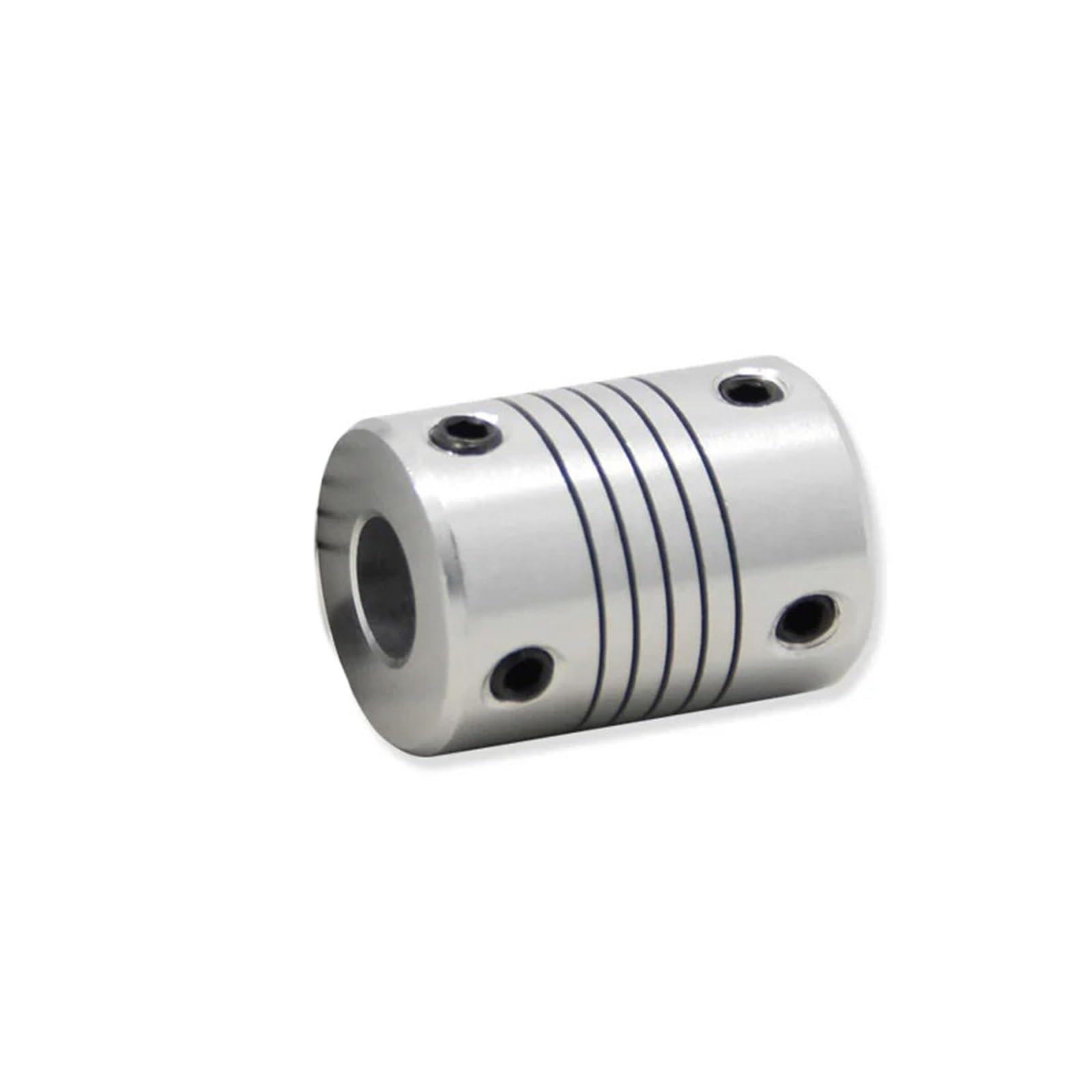 Aluminium-Pflaume flexibel, 4er-Pack flexible Wellenkupplungen mit Klauen, Aluminiumlegierung, silberweiß, 19 x 25 mm, 3–10 Bohrung(3X3mm)