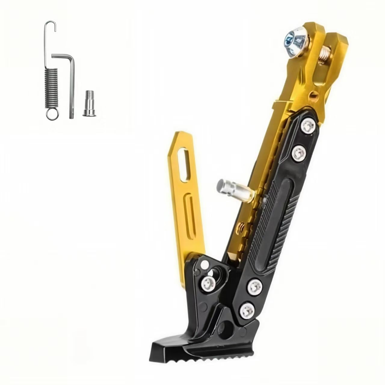 YDSTNiu Motorcycle Kickstand Side Stand for Aprilia Scarabeo 50 2004-2024, CNC Aluminium Alloy Adjustable Tripod Holder Side Parking Foot Motorbike Accessories,Giallo