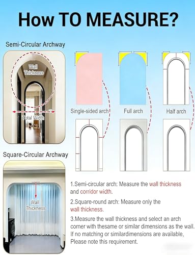 Kit de puerta de arco de bricolaje con 2 esquinas de medio círculo para salón 8
