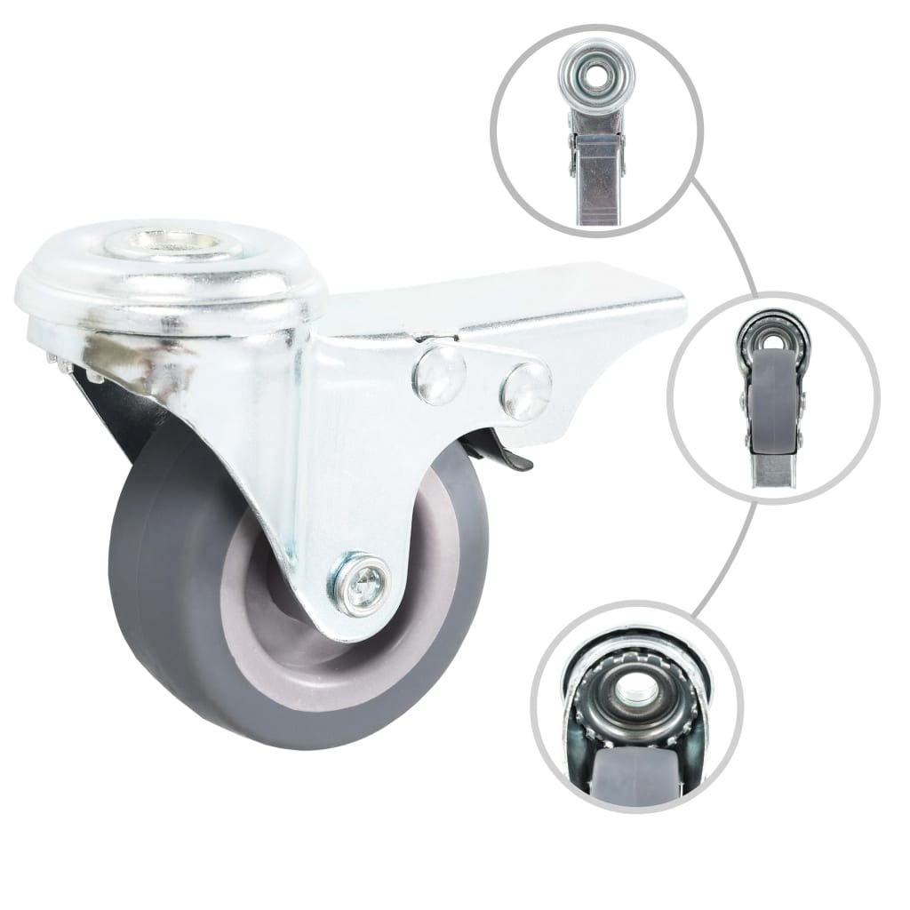 vidaXL 32x Ruedas Giratorias con Agujero Pasador Diámetro 50mm Material Brico Muebles Bancos Trabajo Carritos Estanterías Resistencia Golpes Suaves