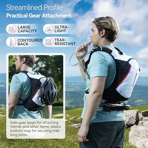 MARCHWAY Ultralight Hydration Backpack with 3L TPU Water Bladder, Sleek High-Capacity Day Pack for Cycling, Hiking, Running, Backpacking, Travel - Image 6