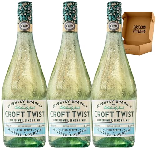 Croft Twist - Envio 24 h - Fino Spritz - El vino más refrescante - Fina Burbuja - Slightly Sparkly - Vino Blanco Espumoso (3 x Bot. 75 cl)