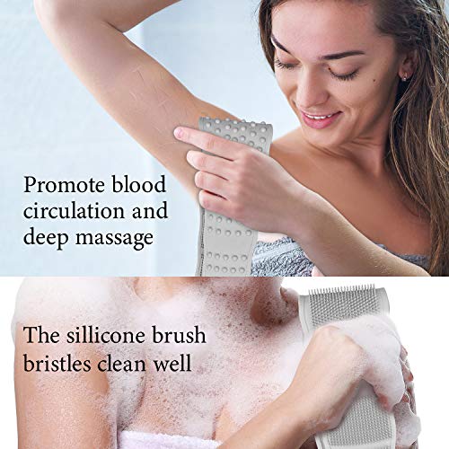 Galeboy Silicone Back Scrubber for Shower,Back Scrubber for Shower,2020 Updated Silicone Bath Body Brush,Easy to Clean Washer Exfoliating More Hygienic