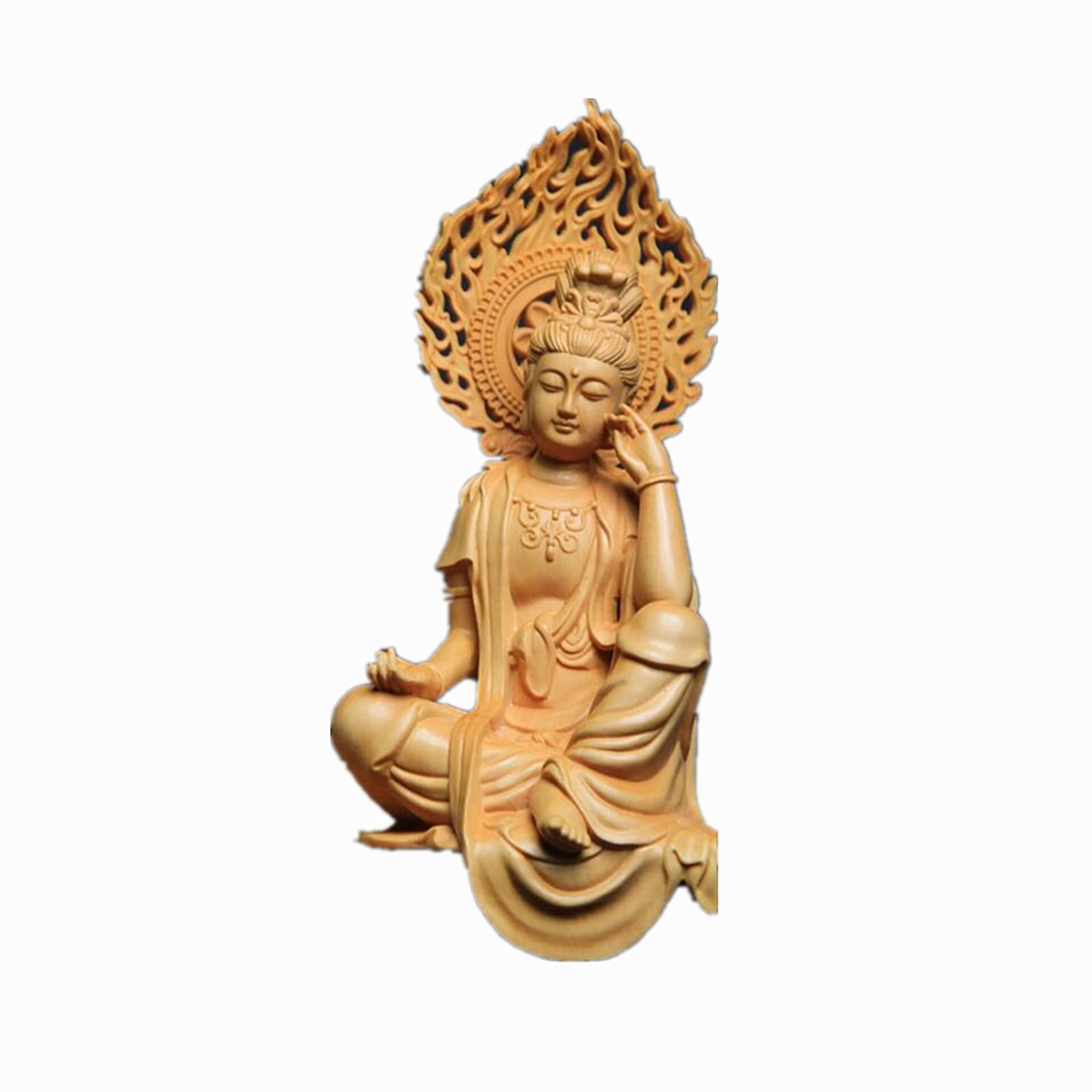 Amazon｜仏像【如意輪観音像】座像 高級天然ツゲ木彫り 仏教美術 