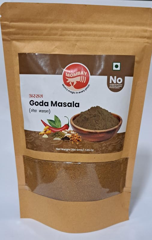 Mombay Goda Masala/Spice/Powder | 200gm Pouch | Low Temperature Grinding Process| Prepared in small batches by Homemakers | Maharashtrian