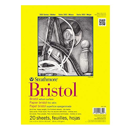 Strathmore 342-109 300 Series Bristol Vellum Pad44; 9 X 12 In.