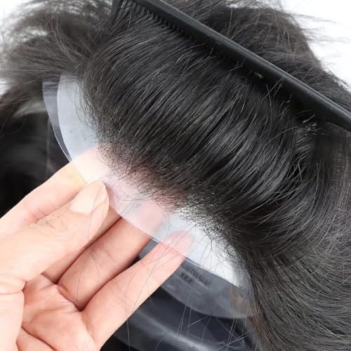 Image of Australian Hair Patch for men | .03MM PU Base with Front Hairline | Ultra Thin base and Light Wieght| 100% natural human hair| Premium Hair Patch For Men (Natural Brown, 7x5)