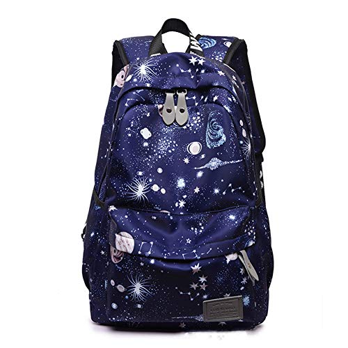 Preisvergleich Produktbild LucaSng Schultaschen Für Jungen Und Mädchen, Schulrucksäcke Mit Mehreren Taschen, wasserdichte Büchertaschen-Freizeitrucksäcke 11×5×17 inches / Blue