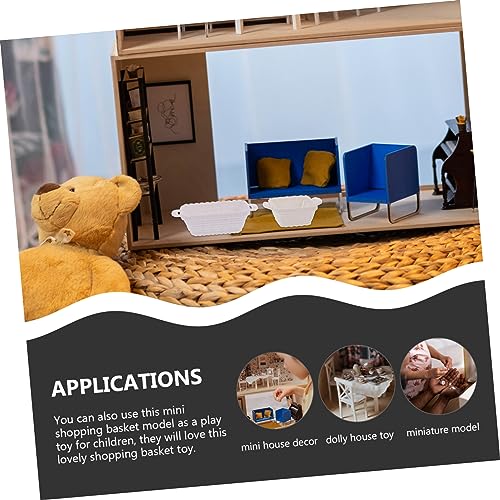 UPKOCH 32 Peças Cesta De Compras Armazenamento Casa De Boneca Mini Cesta De Mão Pequena Cesta De Com