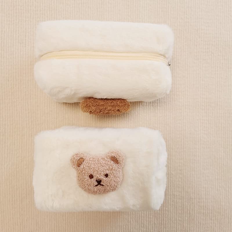 Miniatura 5 de Bolsa pequeña de cosméticos Kawaii linda bolsa de maquillaje estética Y2k bolsa de cosméticos para bolso (A-caqui)