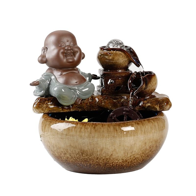 NEBE Pequeña Fuente Interior Fuente de Mesa con Agua circulante, Adornos for Sala de Estar, Oficina, Sala de Estar, Escritorio, hogar, Paisaje, Decoraciones Fuentes de Mesa