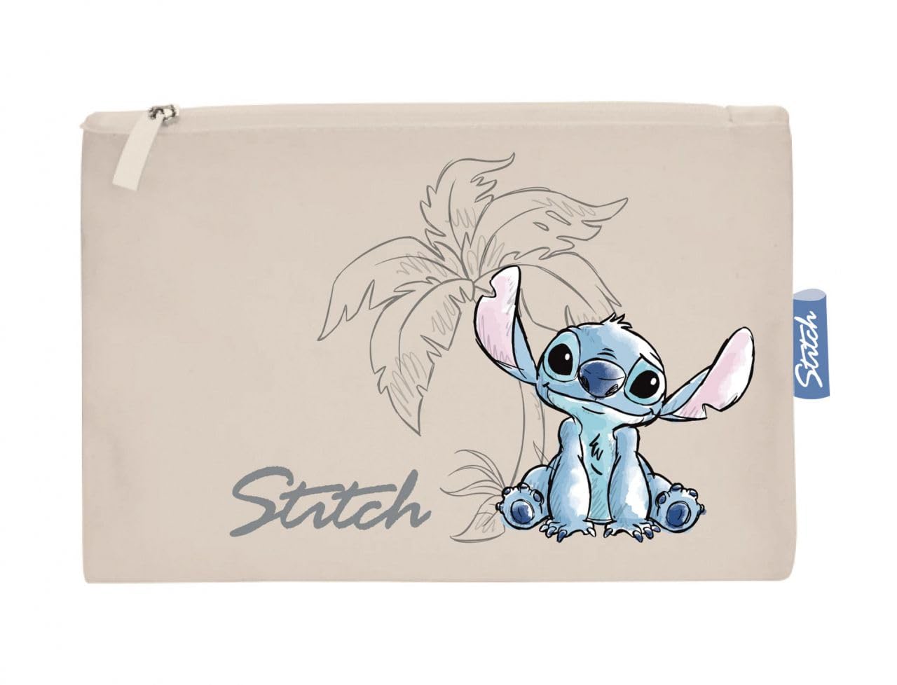 Sac Shopping Stitch Officiel Disney 37x41 cm Coton Polyester Trousse 22,5x16 cm