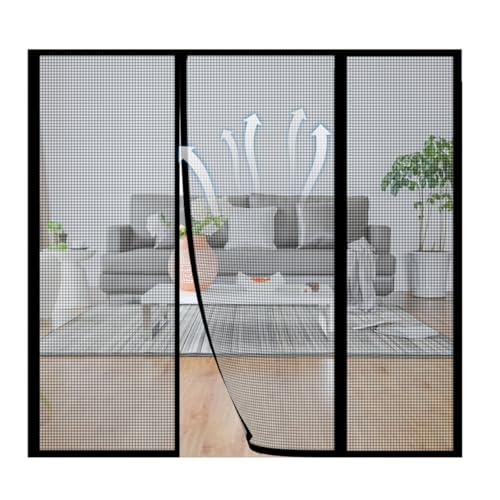 Insekten- & Pollenschutzvorhang mit Magnetbändern – ideal als Fliegen- und Pollengitter Schwarz 250x185cm
