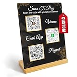 Custom Multi Business QR Code Sign Scan to Pay Venmo Paypal Cash Zelle Personalized Instagram Facebook Twitter Tiktok Social Media QR Signs Wifi Sign Beauty Store Salon Plaque Vertical