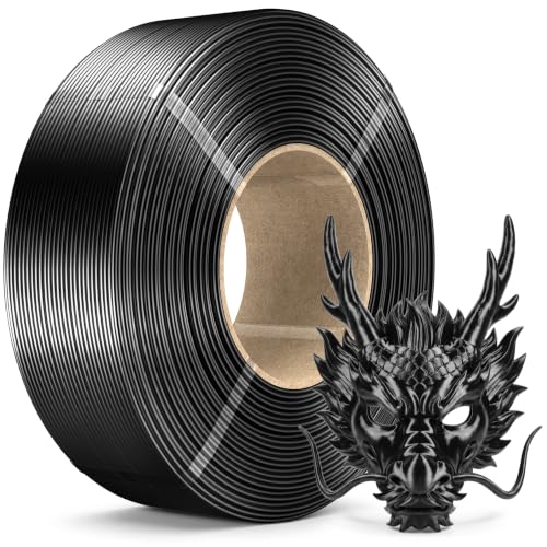 Image of SUNLU Silk PLA Plus Filament Refill, Smooth Silky Surface, No-Spool 3D Printer Silk Filament 1.75mm for Reusable Spools, Compatible with Bambu Lab 3D Printers, 1KG, Silk Black
