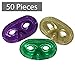 Podzly 50 Mardi Gras Masks - Metallic Masquerade Half Party Masks - Ideal for Mardi Gras Celebrations, Prom Parties, Ballroom Events & Masquerade Balls - Comes in 3 Colors