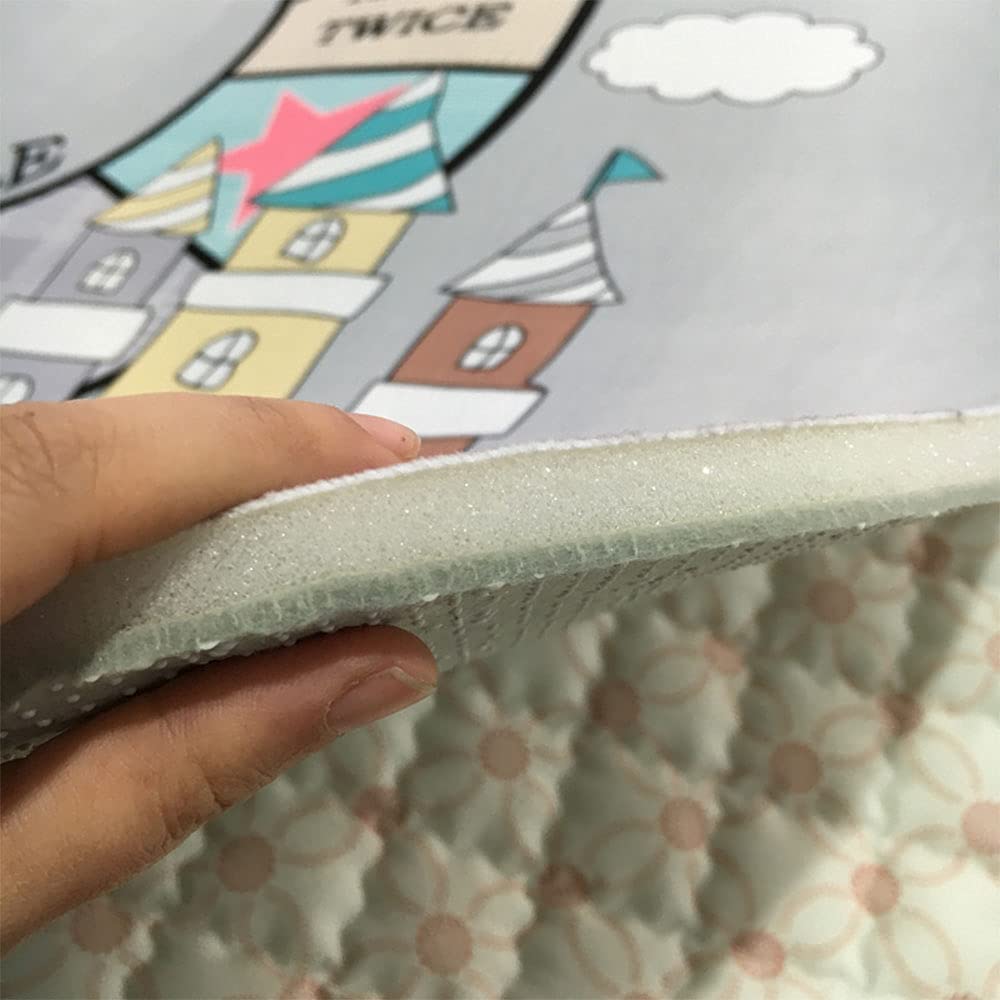 Hiseng Alfombrilla de Juego para Bebés, Estera de Arrastre para Bebé, Alfombra de Poliéster Gateo Infantil Lavable Antideslizante, Plegable Crawl Mat Niños Playmat (150x195cm,Mono)