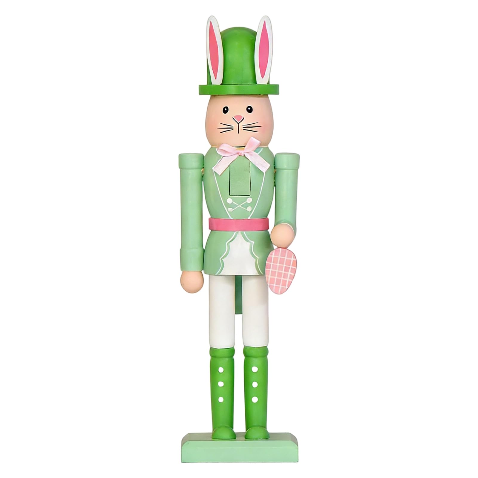 Décoration de Printemps Maison : Figurines de Lapins Casse-Noisette en Bois Idée Pâques