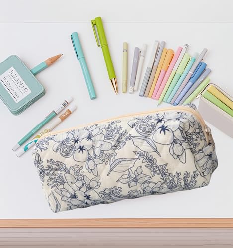 Image of Carry bloom Pencil Pouch Cute Pencil Case for Girls Aesthetic Pencil Bag with Zipper Pen Cases School Supplies Makeup Bag