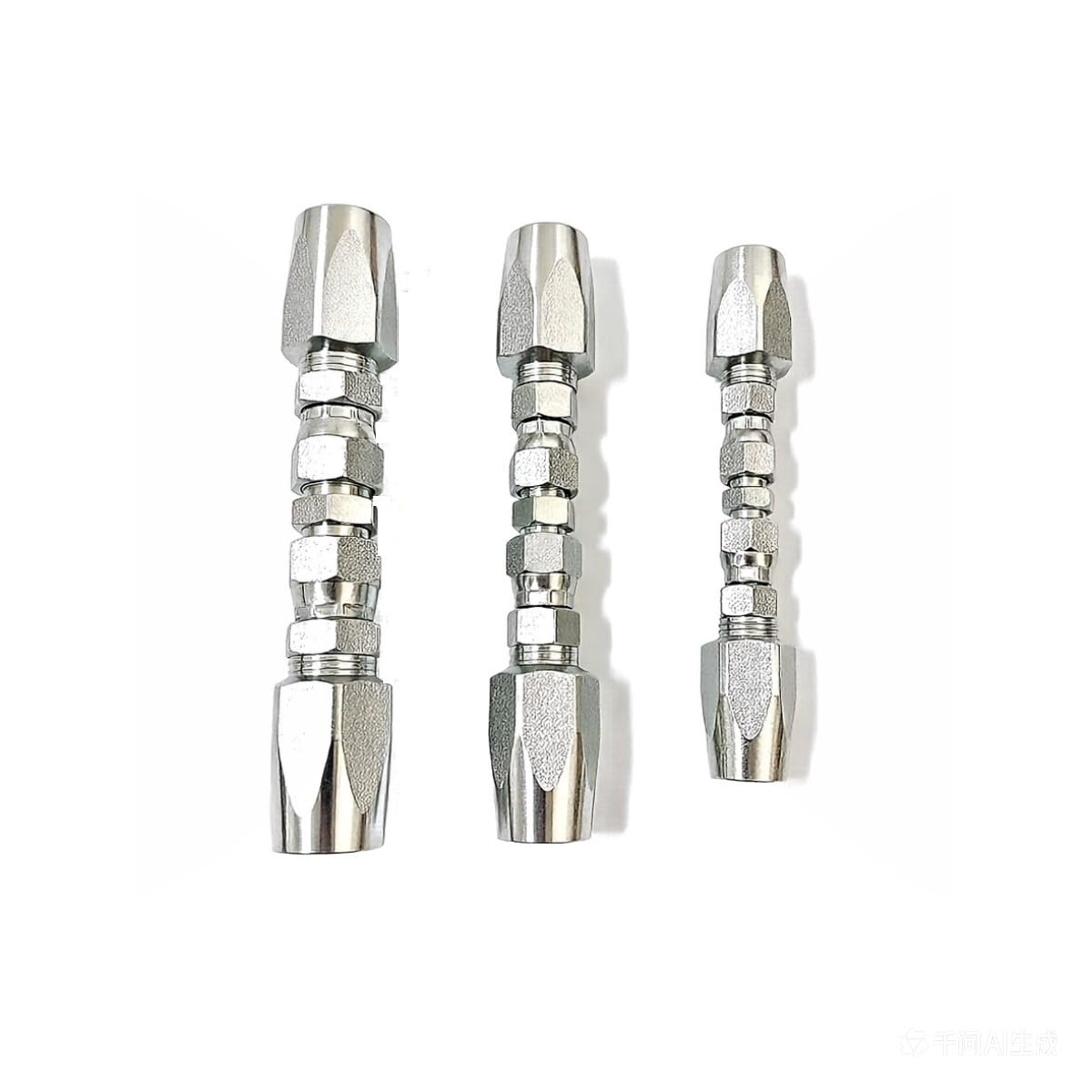 Kit de réparation de tuyau hydraulique 3 pièces 6,35 mm, 9,5 mm, 1,27 cm, raccords réutilisables 4000 PSI pour tuyaux R2, R16, R17, R19 à 2 fils - 5
