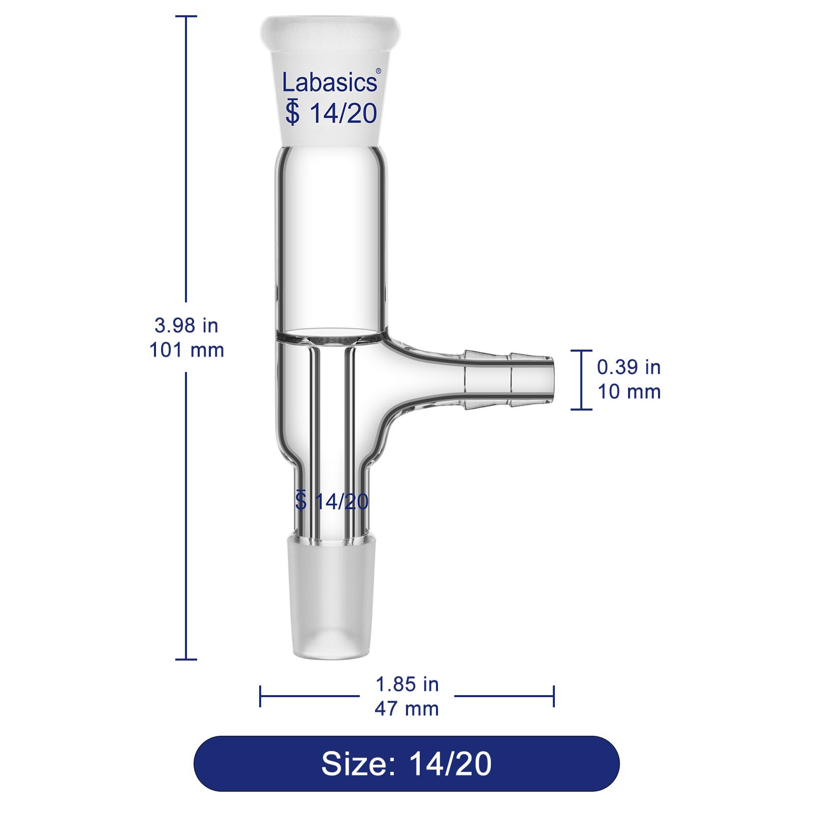 Labasics Glass Vacuum Take Off Adapter, Straight, Short Stem with 14/20 Joints — Amazon image 4