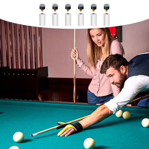 Falzqq 10 Sets Pool Cue Tips Replacement Kit Screw On Pool Stick Tips White Billiard Cue Tip Ferrules Billiard Cues Stick Accessories 12mm/13mm (Blue)