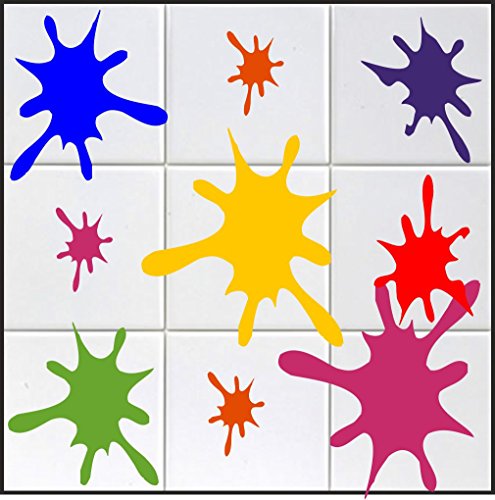 Pegatina Promotion S.L 10 x pegatinas de colores en S aprox. 10 cm de lámina de alto rendimiento, para azulejos, coches, paredes y todas las superficies lisas, BD WC, pegatinas para azulejos, muchos