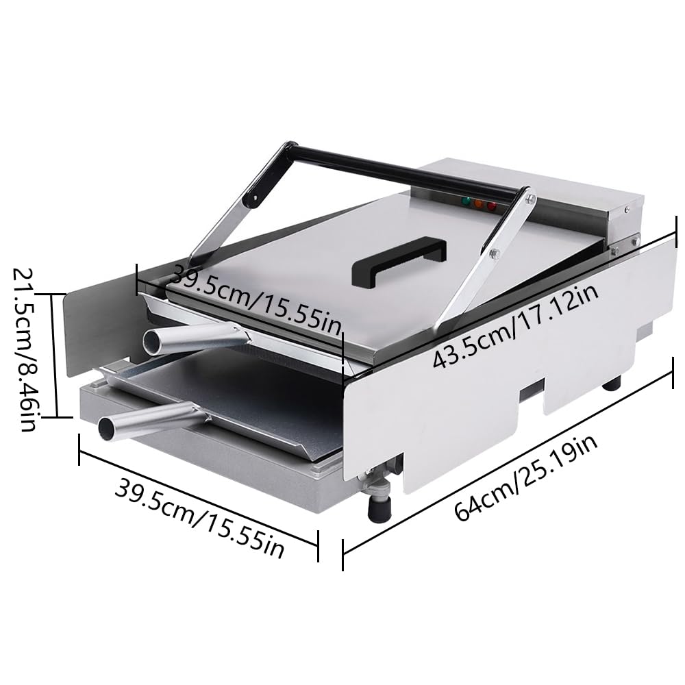 Pressa per hamburger doppia, 2000 W, commerciale, pressa per panini, hamburger, hamburger maker, macchina da forno per hamburger
