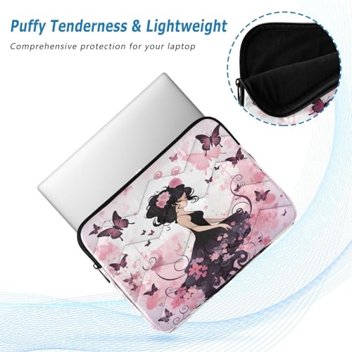 Funda para portátil 13-14 pulgadas Butterfly Pink Lady resistente miniatura 5
