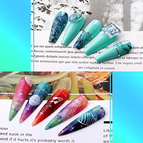 Makartt 2Pcs 15Ml Nail Art Foil Glue Gel With Stickers Set Rose Flowers Metal Nail Transfer Gel 20Pcs 2.5Cm100Cm Stickers 10 Rolls 4Cm 100Cm Starry Sky Nail Art Foil Transfer Stickers #TOP5