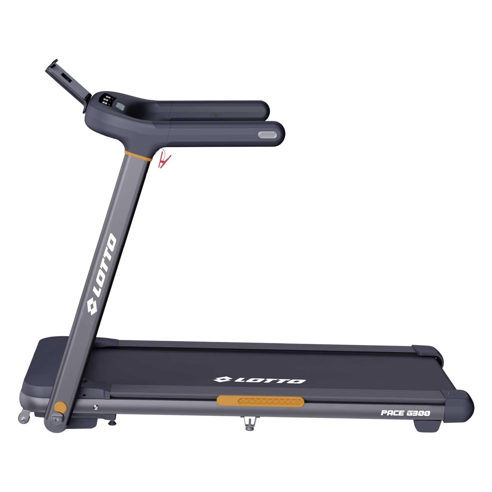 Tapis Roulant Elettrico Lotto Pace G300, 2.5 HP, 1–15 km/h, Inclinazione Automatica 20 Livelli, Superficie 120×45 cm, LED Display, Bluetooth FitShow/Kinomap/Zwift, 12 Programmi, Pieghevole, Max 120 kg