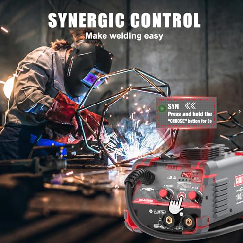 Image of AWT 140Amp MIG Welder Flux Core MIG Welder /Stick /Lift TIG 3 in 1 Welding Machine, Welder Machine 110V-Synergy IGBT Inverter, Portable Gasless Welder Equipment with Welding Helmet