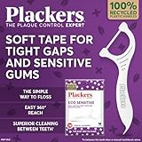 Plackers Eco Sensitive Flossers, Dental flossers, Soft Tape for Sensitive Gums, The Easy Way to Floss, Recycled Plastic Handle - Image 2