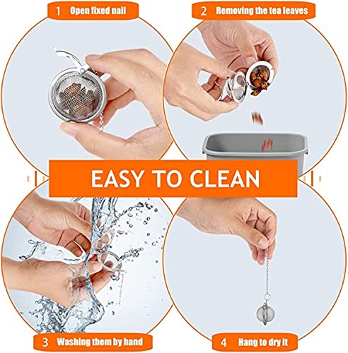 Image of Tea Strainer Infuser Mesh Tea Balls, Stainless Steel Tea Ball Sseeped Strainers Infuser Filter for Loose Leaf Teas Soup Seasoning Balls. (Small, Pack of 2)