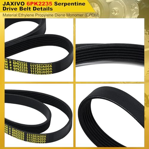 Image of 6PK2235 Serpentine Belt V-Ribbed Drive Belt for 05-10 SC430 4.3L,98 Express 1500 /2500 /3500 Without A /C,06-09 Fusion 2.3L,12-13 Equus /Genesis 5.0L,07-12 Altima 2.5L,Replace 1060880