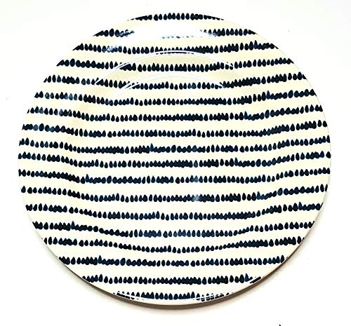 Blue Salad Plates Set Of 4, Traditional And Modern Mix #TOP1