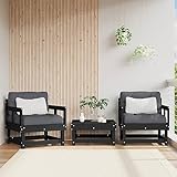 ShGaxin Sillones de jardín 2 Unidades Madera Maciza Pino Negro, Sillas...