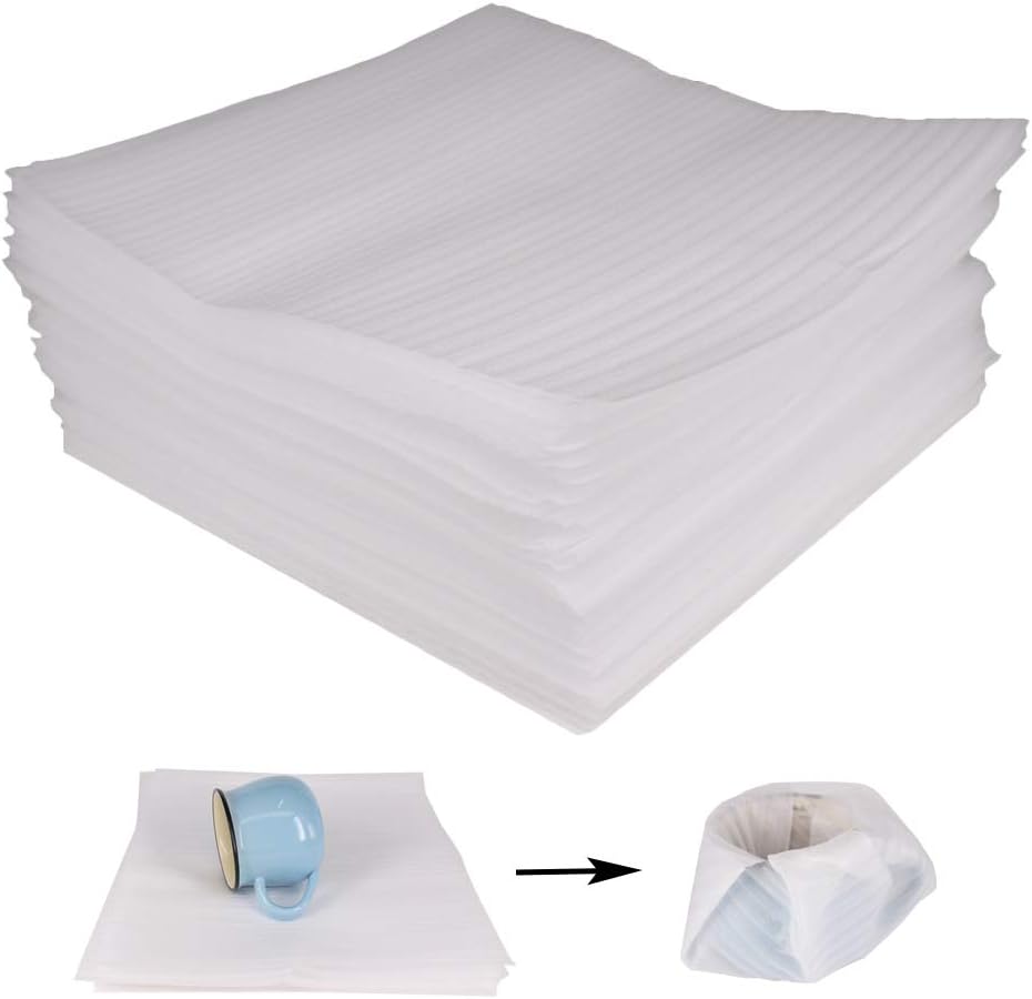 100 Pack 12” x 12" Foam Wrap Sheets Cushioning For Moving, Shipping, Packaging, Storage-Safely Cushion Wrap For Dishes, China, Furniture, Glasses (1.0 mm Thickness) by ZMYBCPACK : Office Products